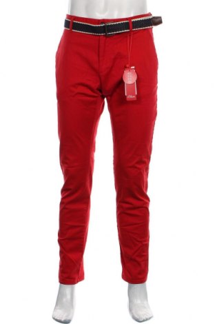 Ανδρικό παντελόνι S.Oliver, Μέγεθος L, Χρώμα Κόκκινο, 98% βαμβάκι, 2% ελαστάνη, Τιμή 25,08 €