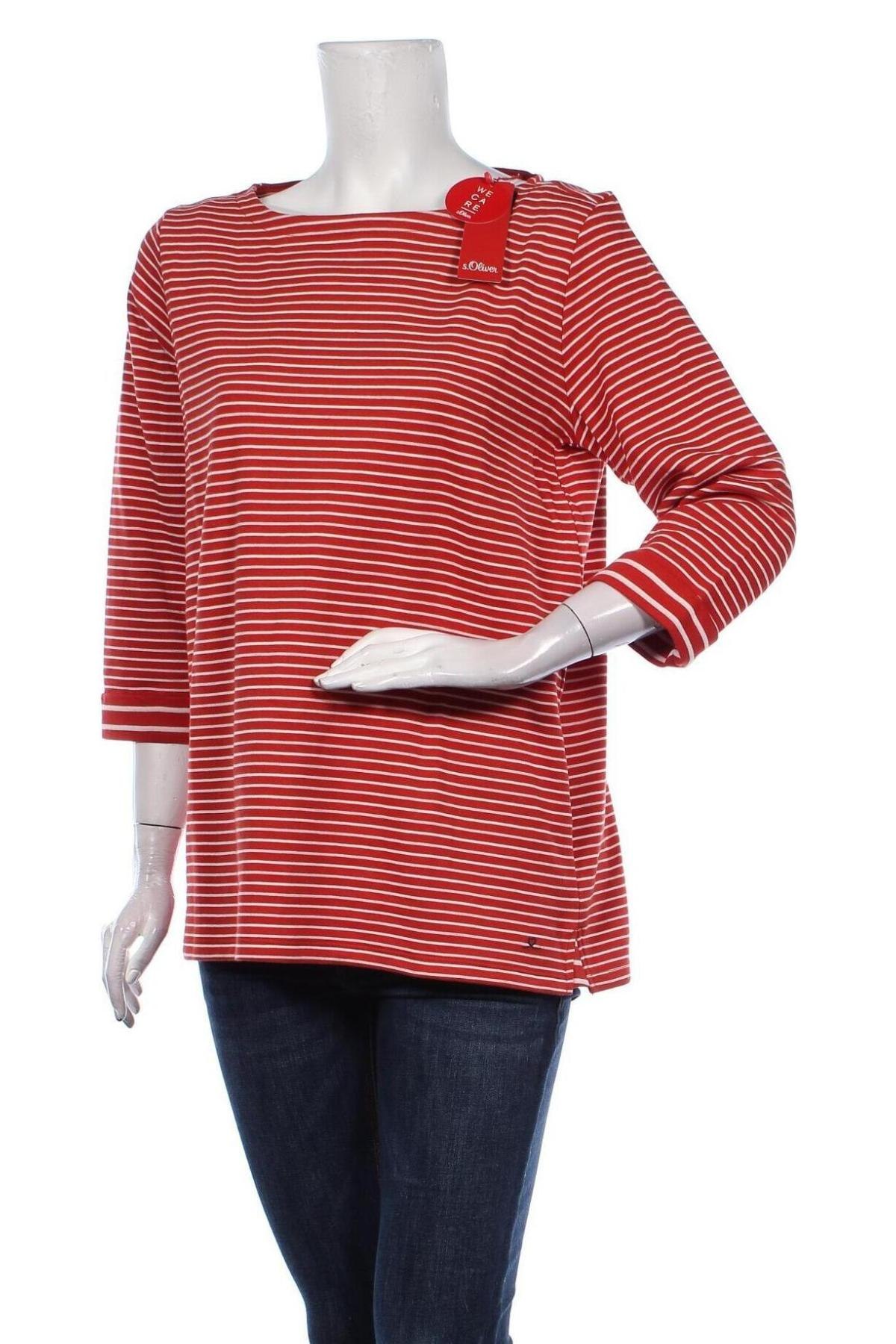 Дамска блуза S.Oliver, Размер L, Цвят Червен, 69% памук, 31% полиестер, Цена 35,60 лв.
