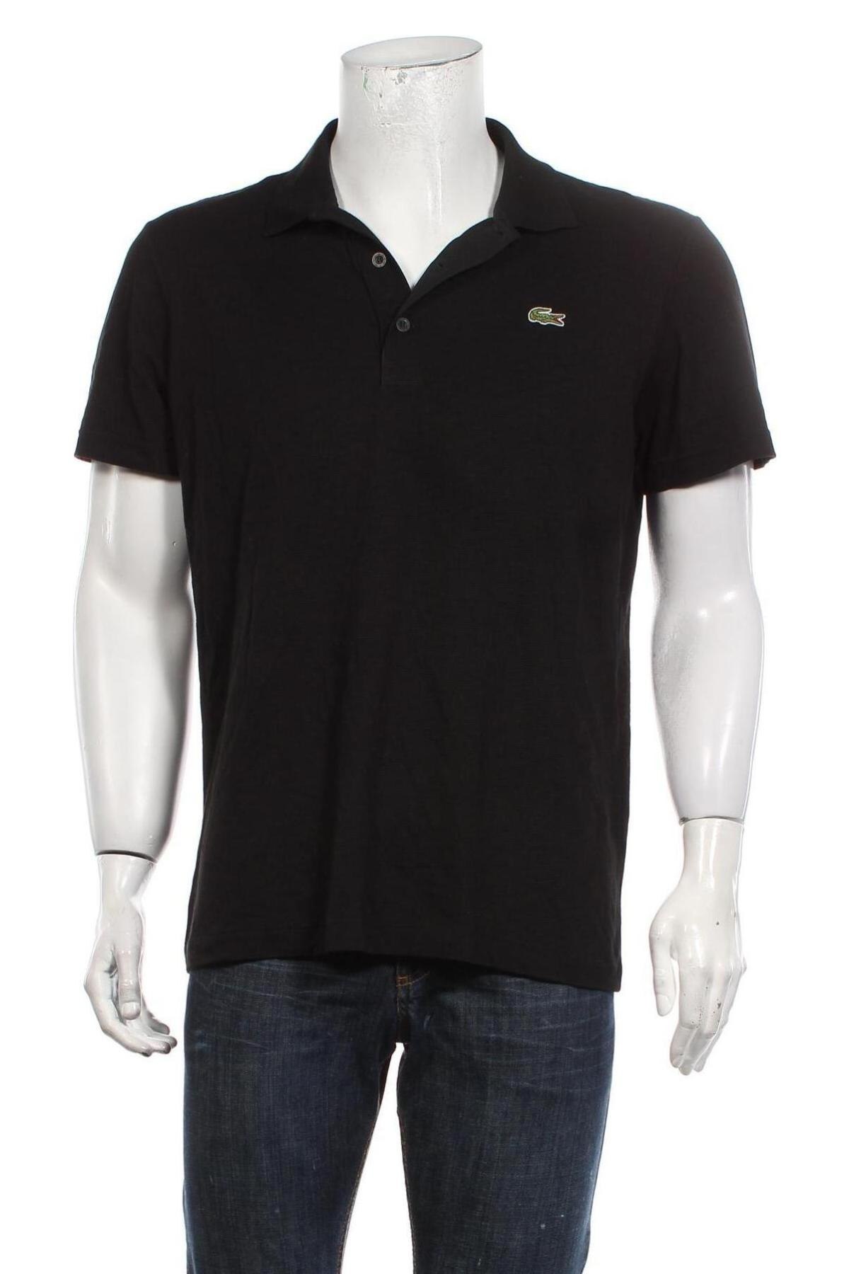 Мъжка тениска Lacoste, Размер L, Цвят Черен, 60% памук, 34% полиестер, 6% еластан, Цена 182,00 лв.
