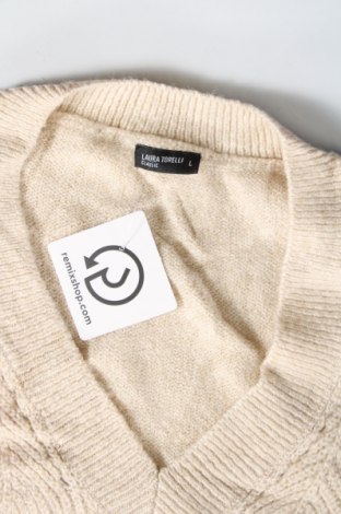 Γυναικείο πουλόβερ Laura Torelli, Μέγεθος L, Χρώμα Εκρού, Τιμή 3,23 €