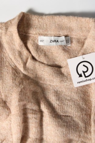 Дамски пуловер Zara Knitwear, Размер M, Цвят Бежов, Цена 4,80 лв.
