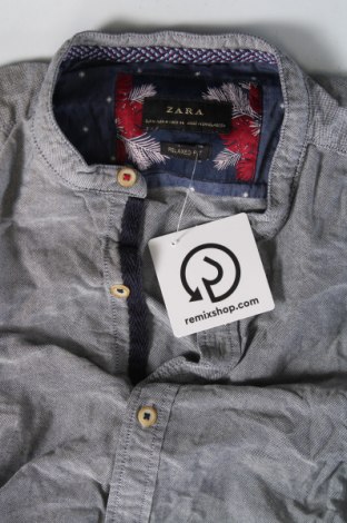 Мъжка риза Zara, Размер M, Цвят Сив, Цена 8,40 лв.