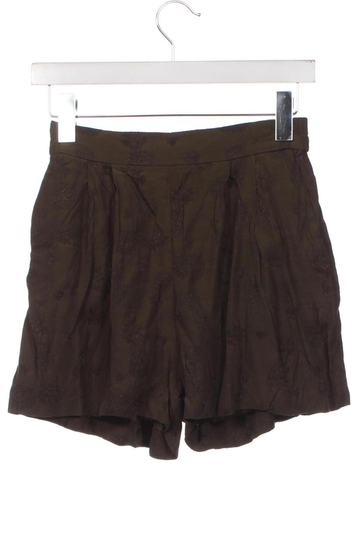 Дамски къс панталон H&M, Размер XS, Цвят Зелен, Цена 10,00 лв.