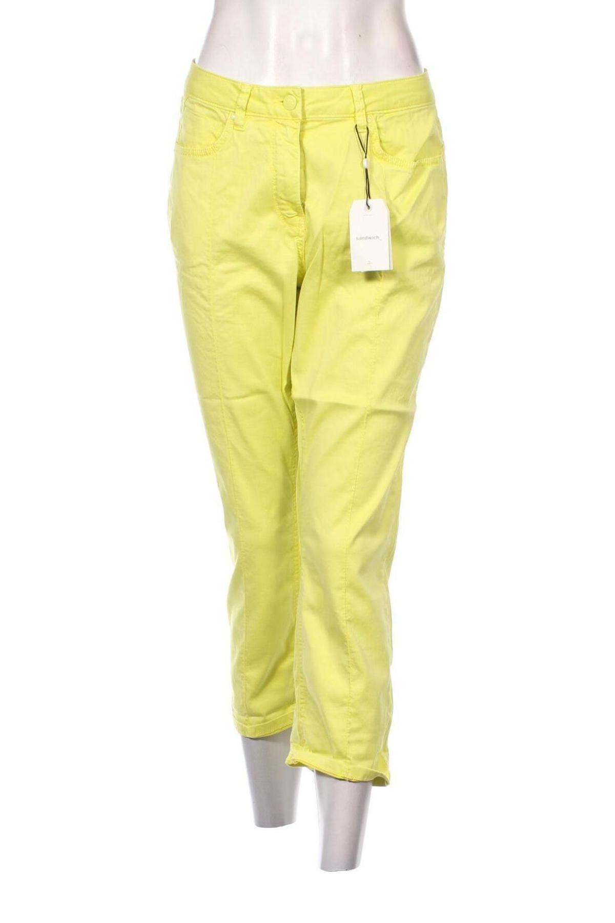 Γυναικείο παντελόνι Sandwich_, Μέγεθος L, Χρώμα Κίτρινο, Τιμή 12,04 €
