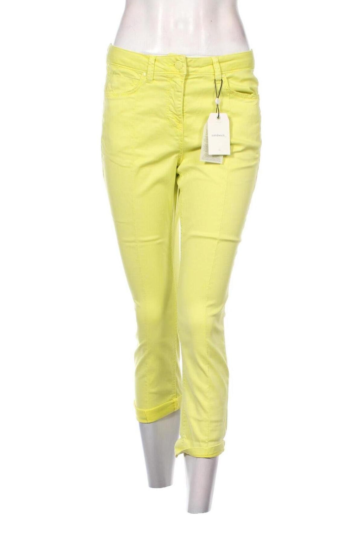 Дамски панталон Sandwich_, Размер S, Цвят Жълт, Цена 23,36 лв.