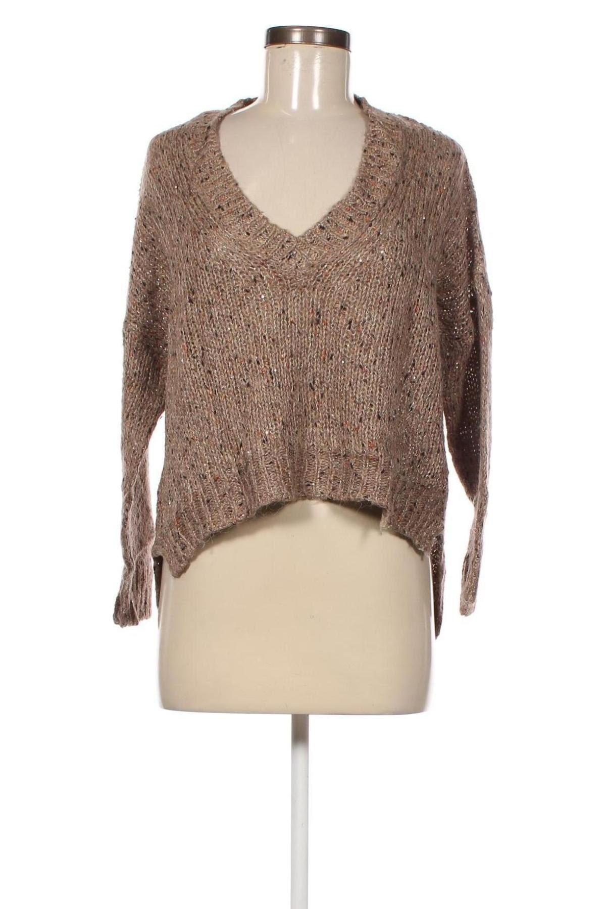 Дамски пуловер Zara Knitwear, Размер S, Цвят Кафяв, Цена 6,40 лв.