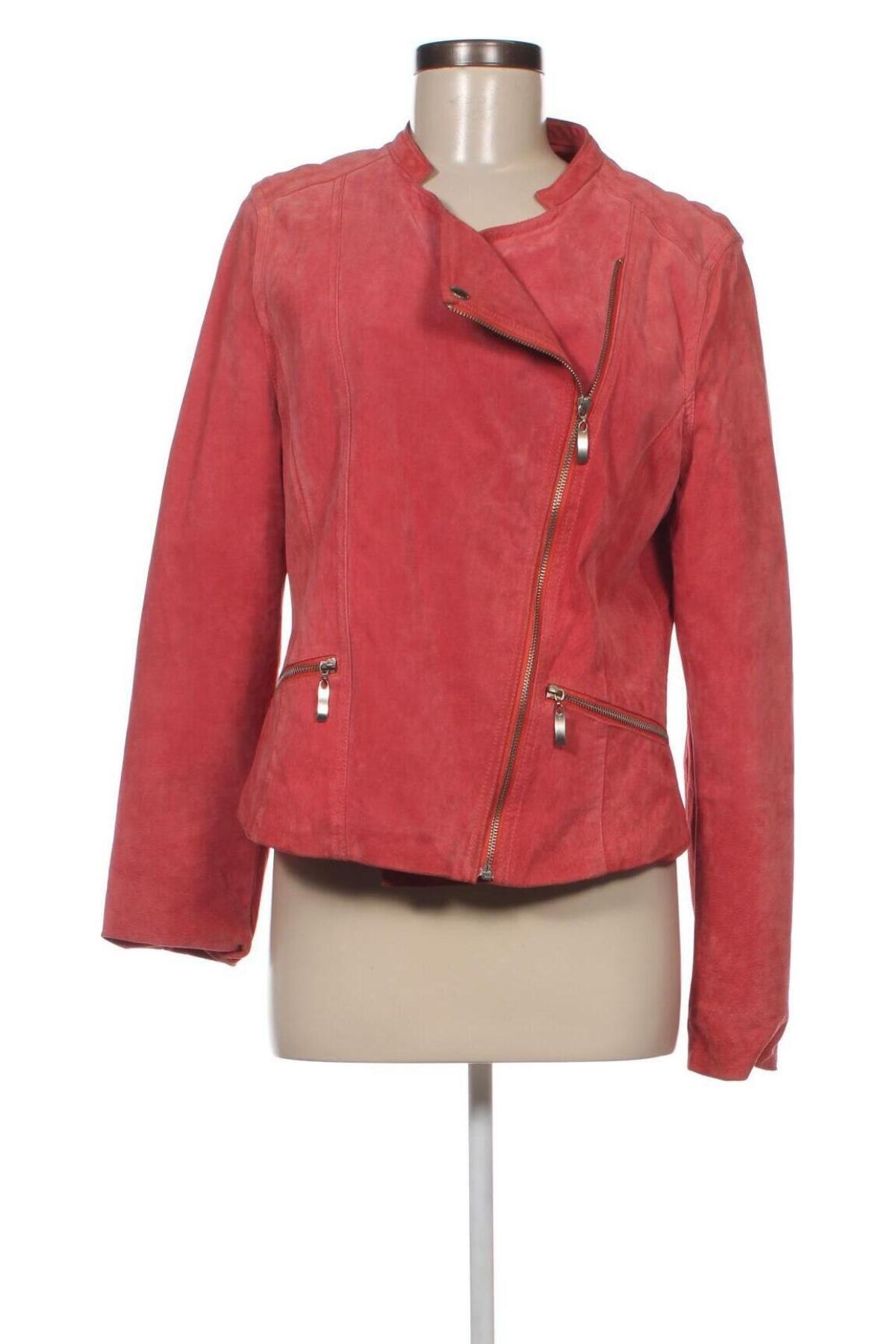 Dámska kožená bunda , Veľkosť L, Farba Ružová, Cena  30,69 €