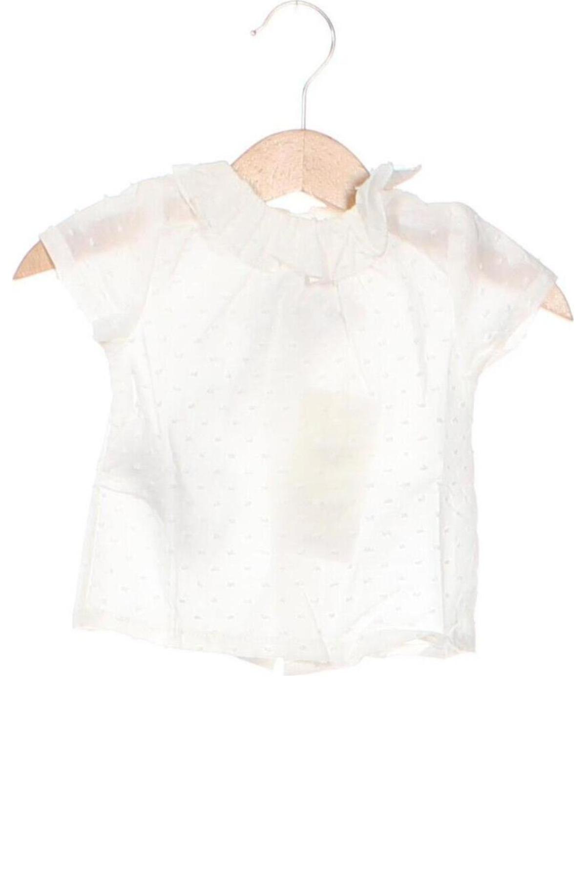 Детска блуза Mango, Размер 2-3m/ 56-62 см, Цвят Бял, Цена 49,00 лв.