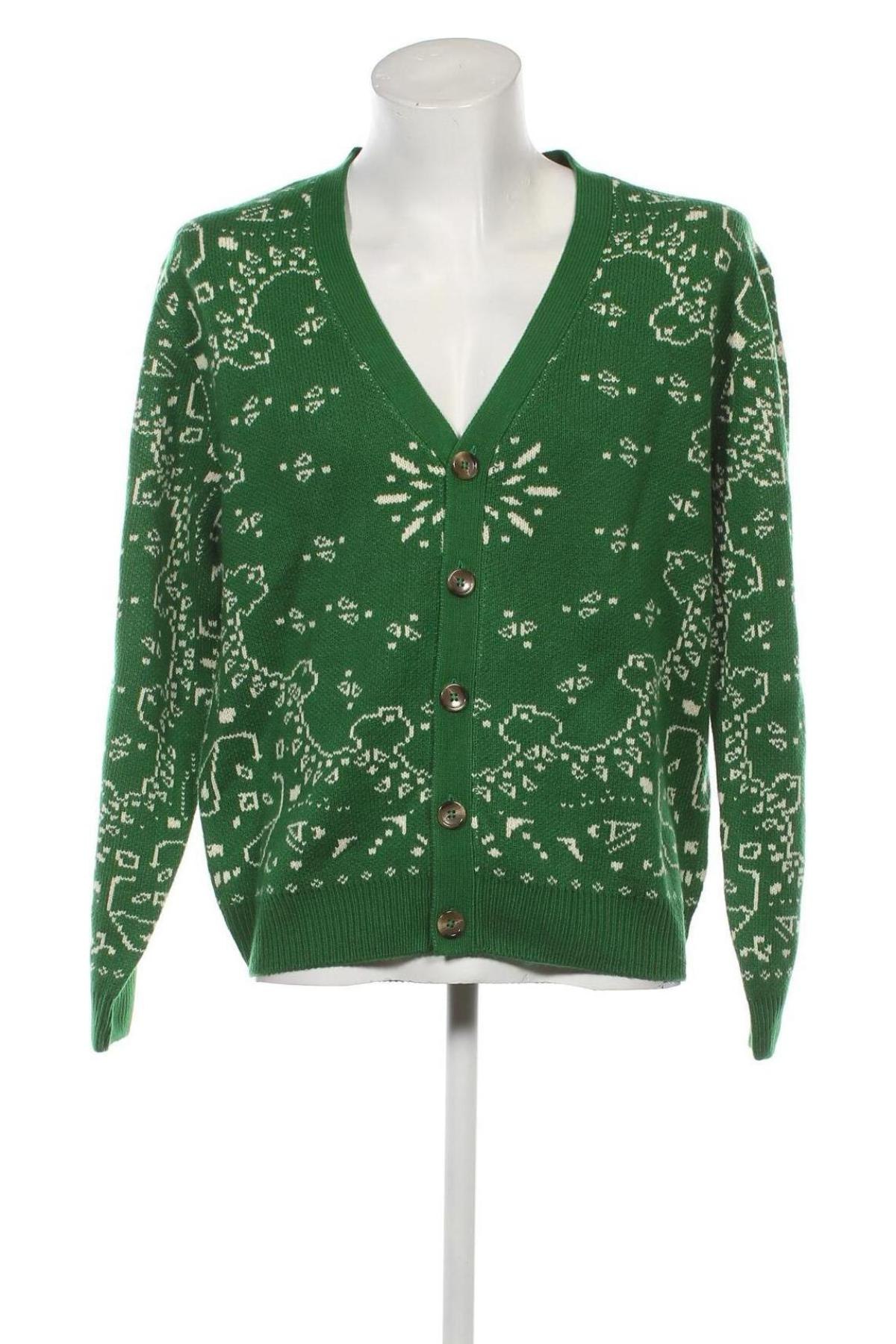 Jachetă tricotată de bărbați Review, Mărime M, Culoare Verde, Preț 100,66 Lei