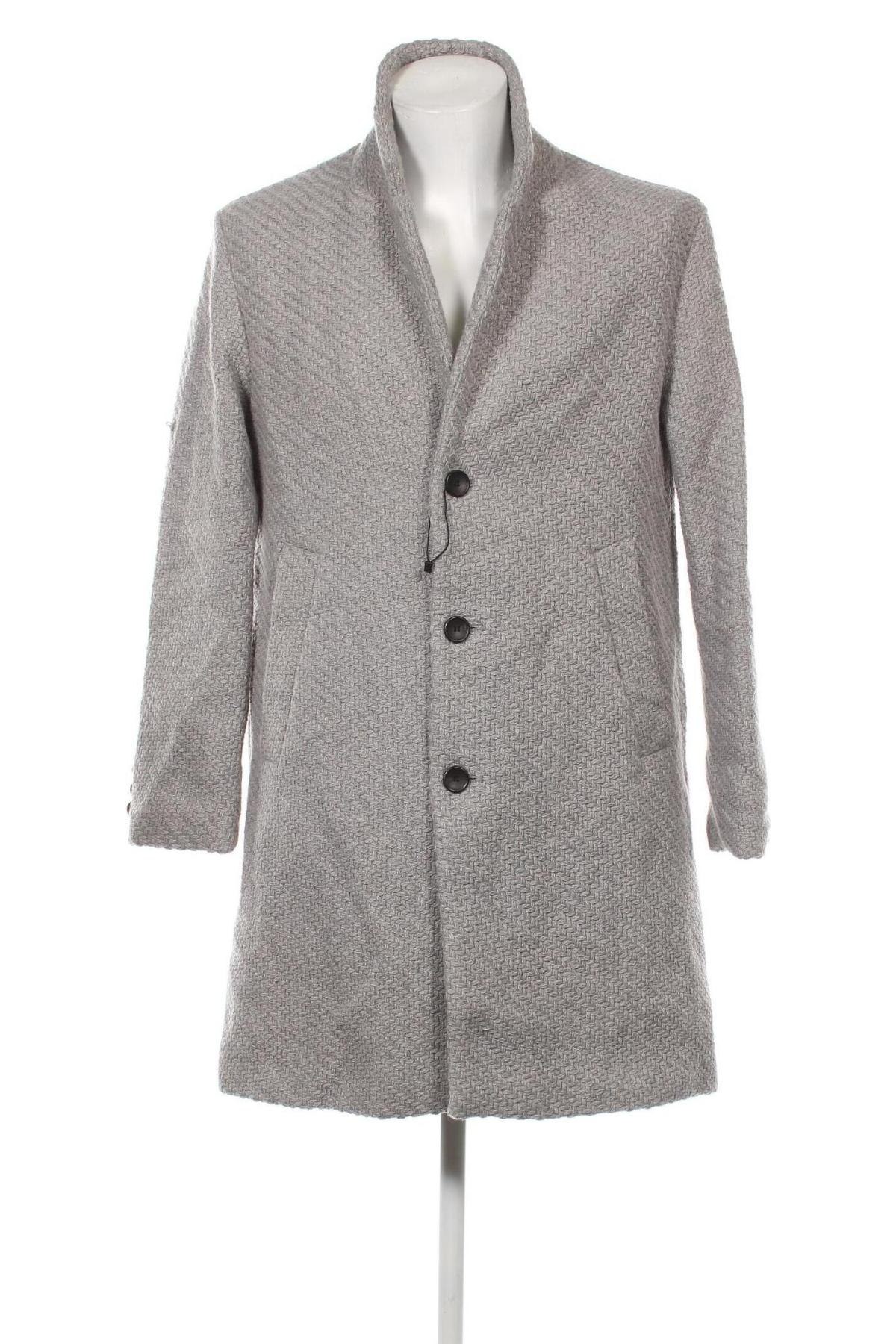Мъжко палто Zara, Размер M, Цвят Сив, Цена 44,88 лв.
