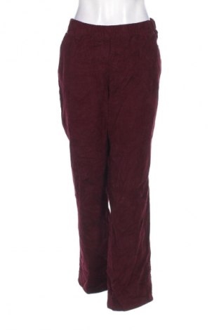 Pantaloni de velvet de femei Ulla Popken, Mărime XXL, Culoare Roșu, Preț 157,99 Lei