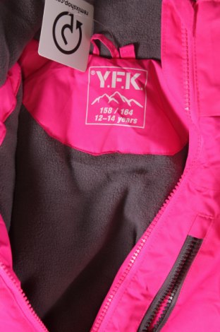 Kinderjacke für Wintersport Y.F.K., Größe 12-13y/ 158-164 cm, Farbe Rosa, Preis 16,99 €