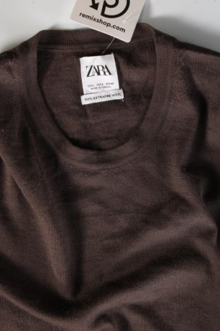 Мъжки пуловер Zara, Размер L, Цвят Кафяв, Цена 32,49 лв.