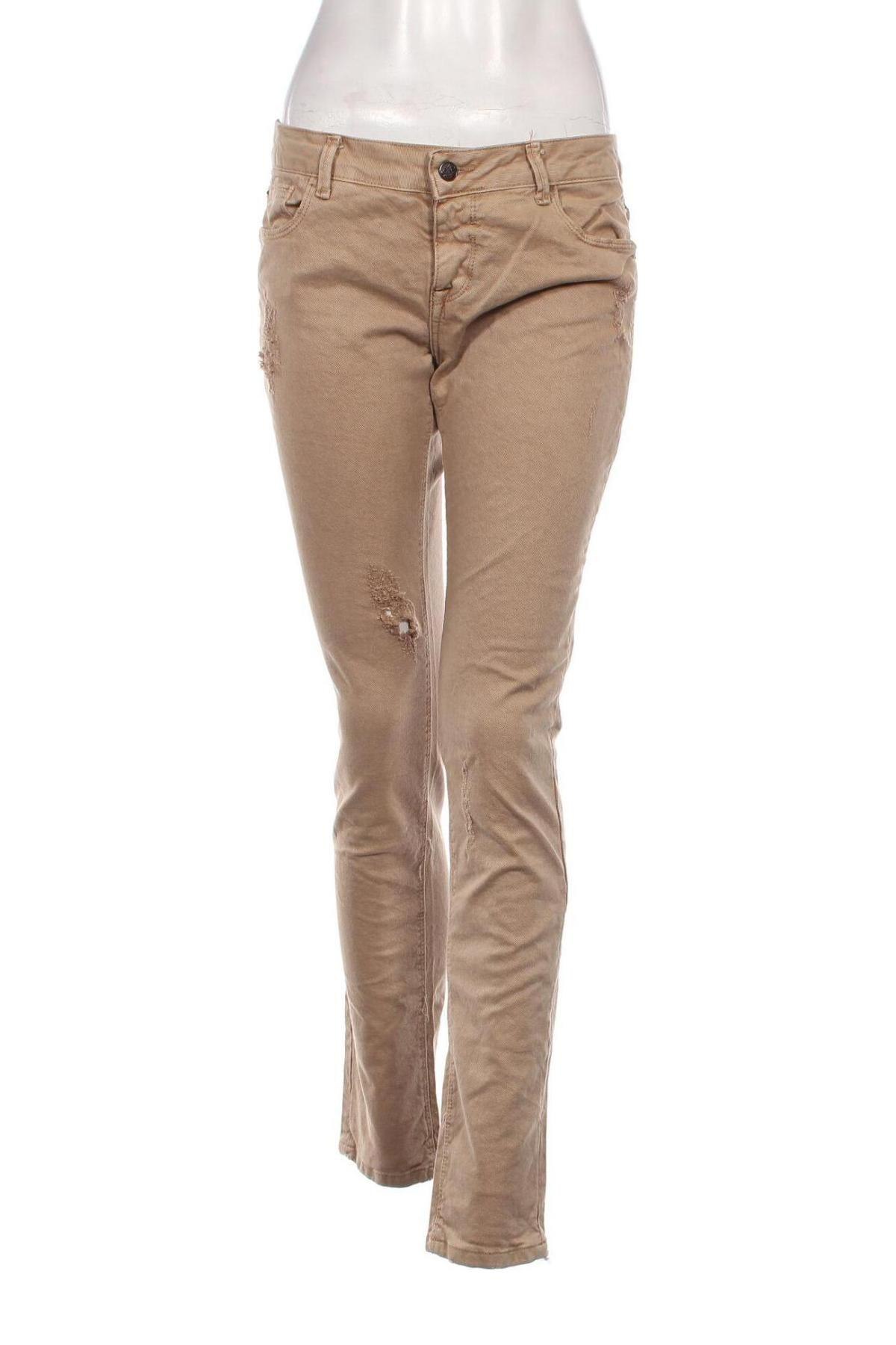 Damen Jeans Zara, Größe L, Farbe Beige, Preis 18,99 €