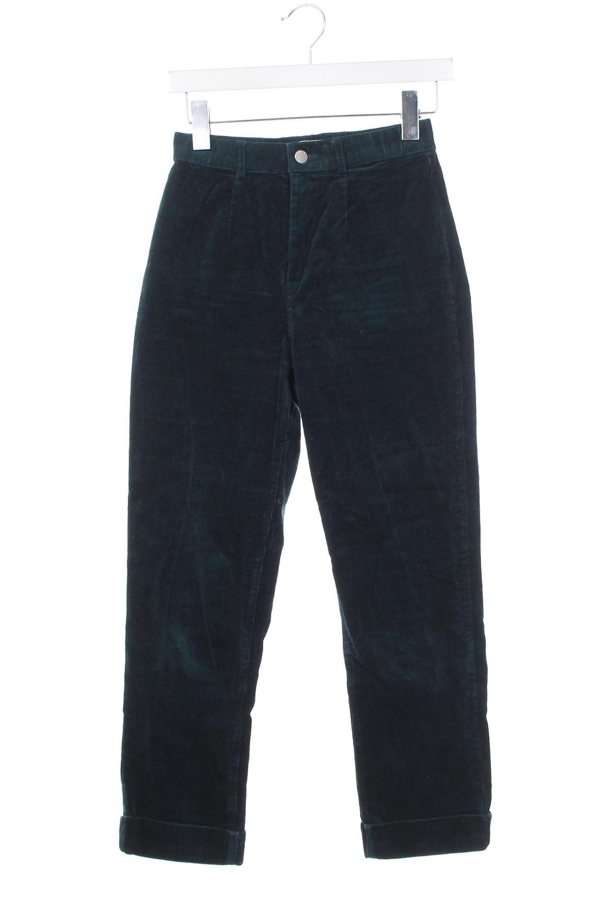 Pantaloni de velvet de femei, Mărime XS, Culoare Verde, Preț 74,00 Lei