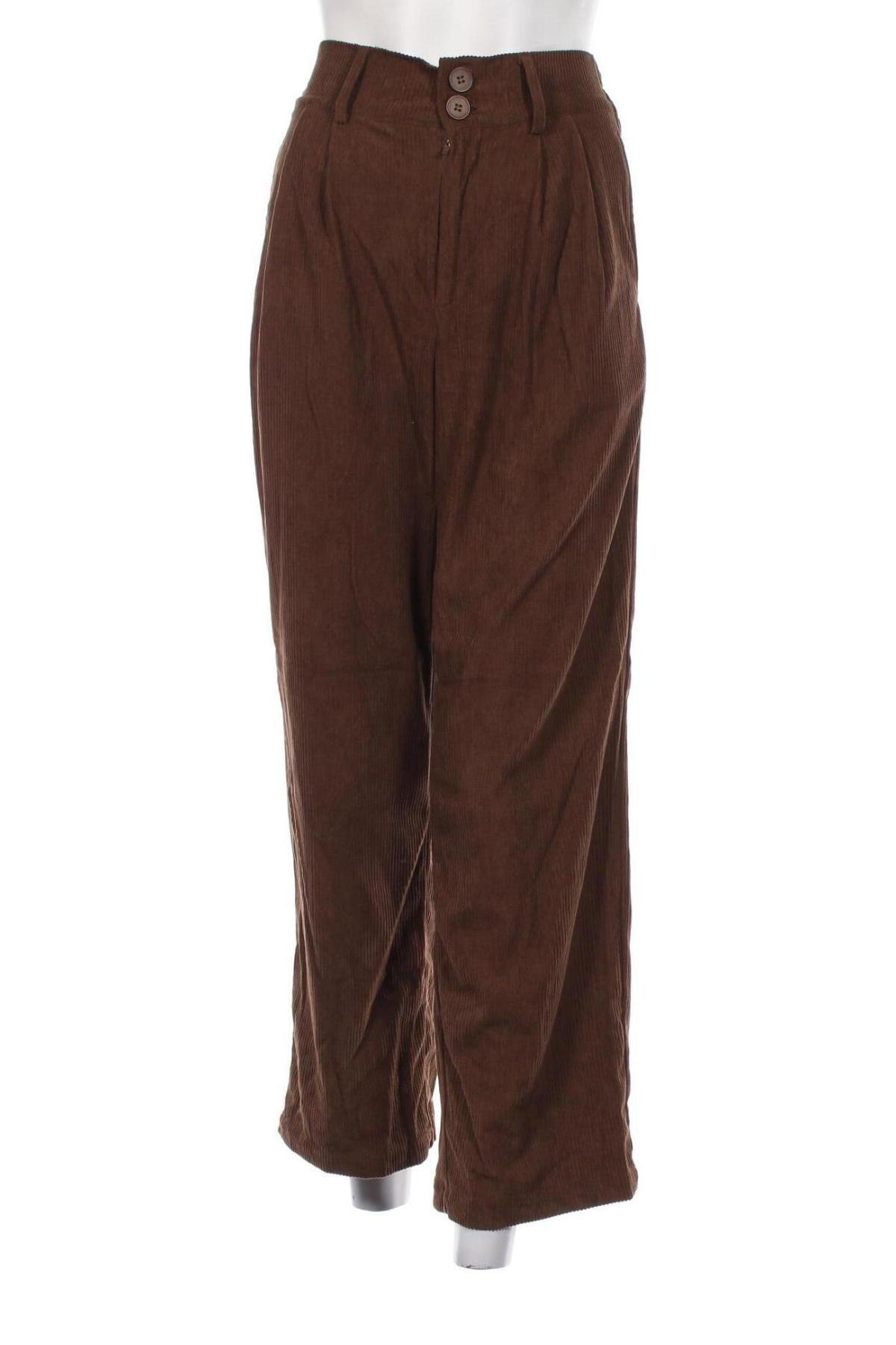 Pantaloni de velvet de femei DAZY, Mărime S, Culoare Maro, Preț 33,99 Lei