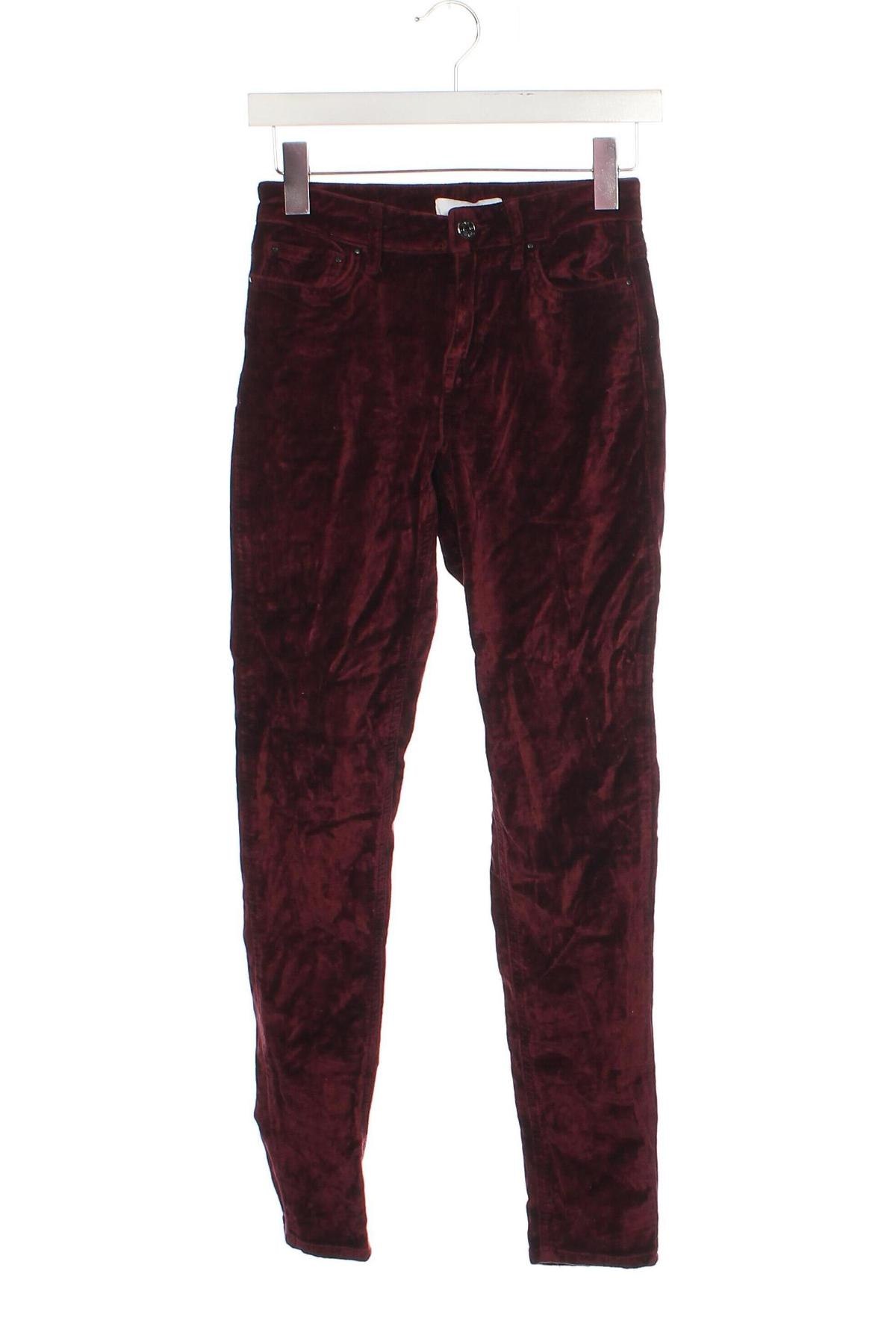 Pantaloni de velvet de femei Reiss, Mărime XS, Culoare Roșu, Preț 338,99 Lei