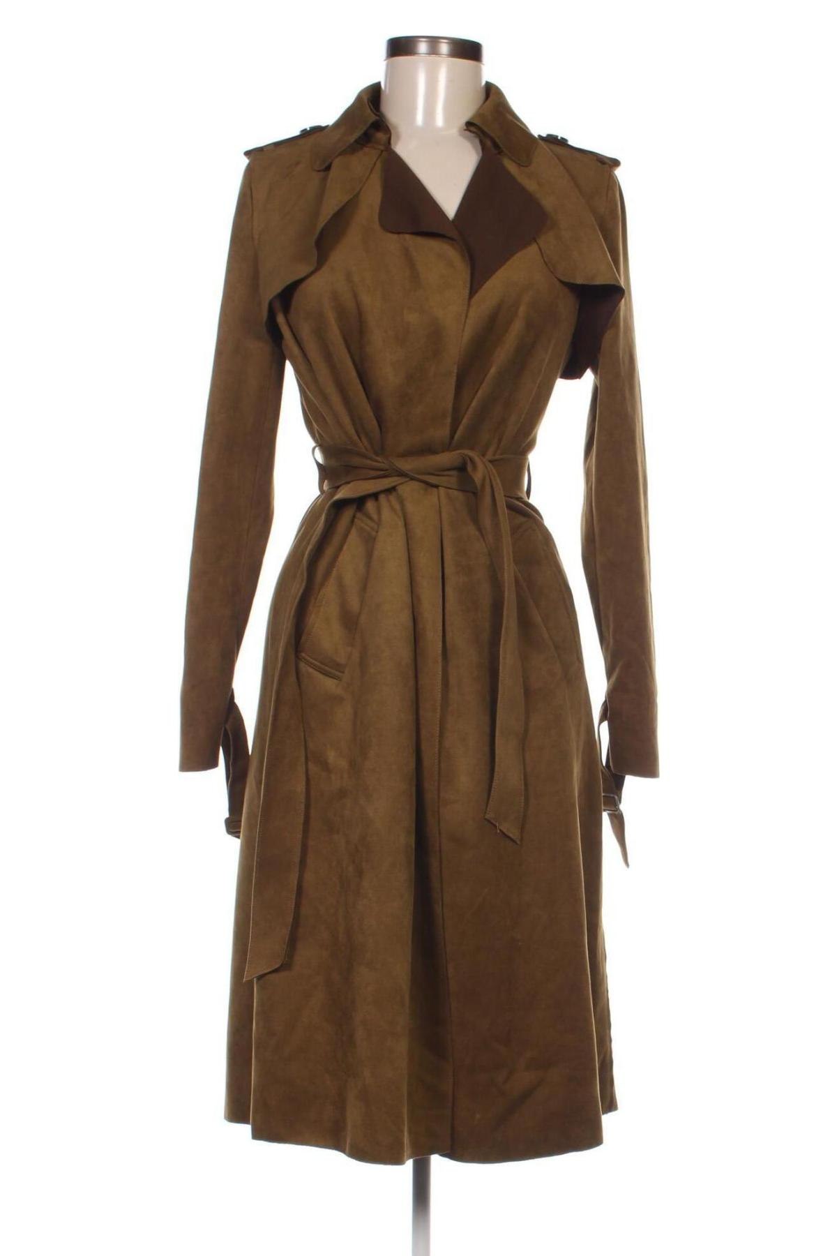 Trench de femei Stradivarius, Mărime S, Culoare Verde, Preț 355,99 Lei