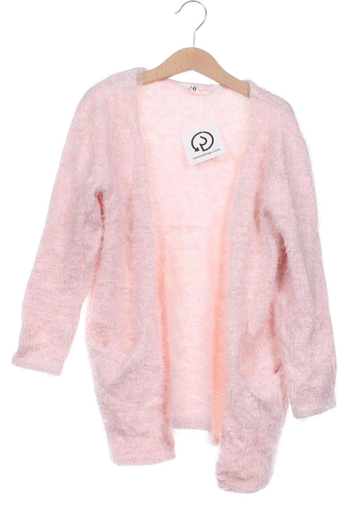 Kinder Strickjacke H&M, Größe 6-7y/ 122-128 cm, Farbe Rosa, Preis € 11,99