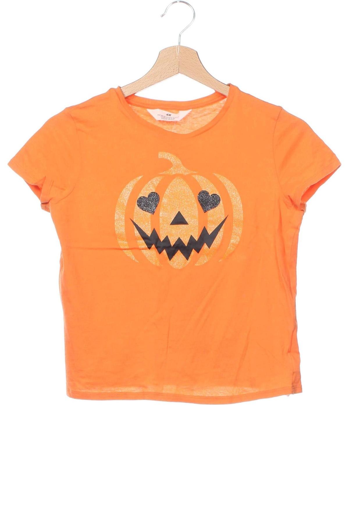 Kinder T-Shirt H&M, Größe 10-11y/ 146-152 cm, Farbe Orange, Preis 6,14 €