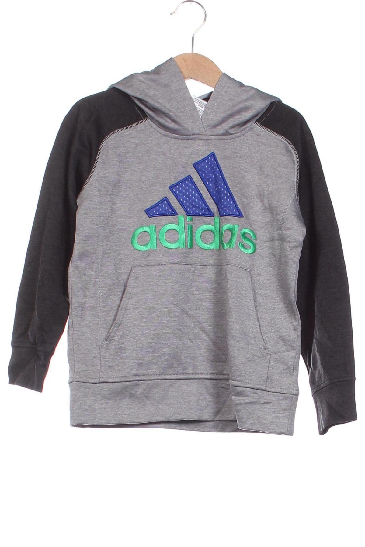 Детски суичър Adidas, Размер 4-5y/ 110-116 см, Цвят Сив, Цена 41,49 лв.