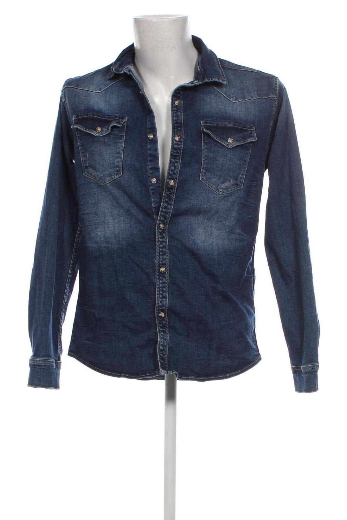 Herrenhemd Denim Co., Größe L, Farbe Blau, Preis 11,49 €