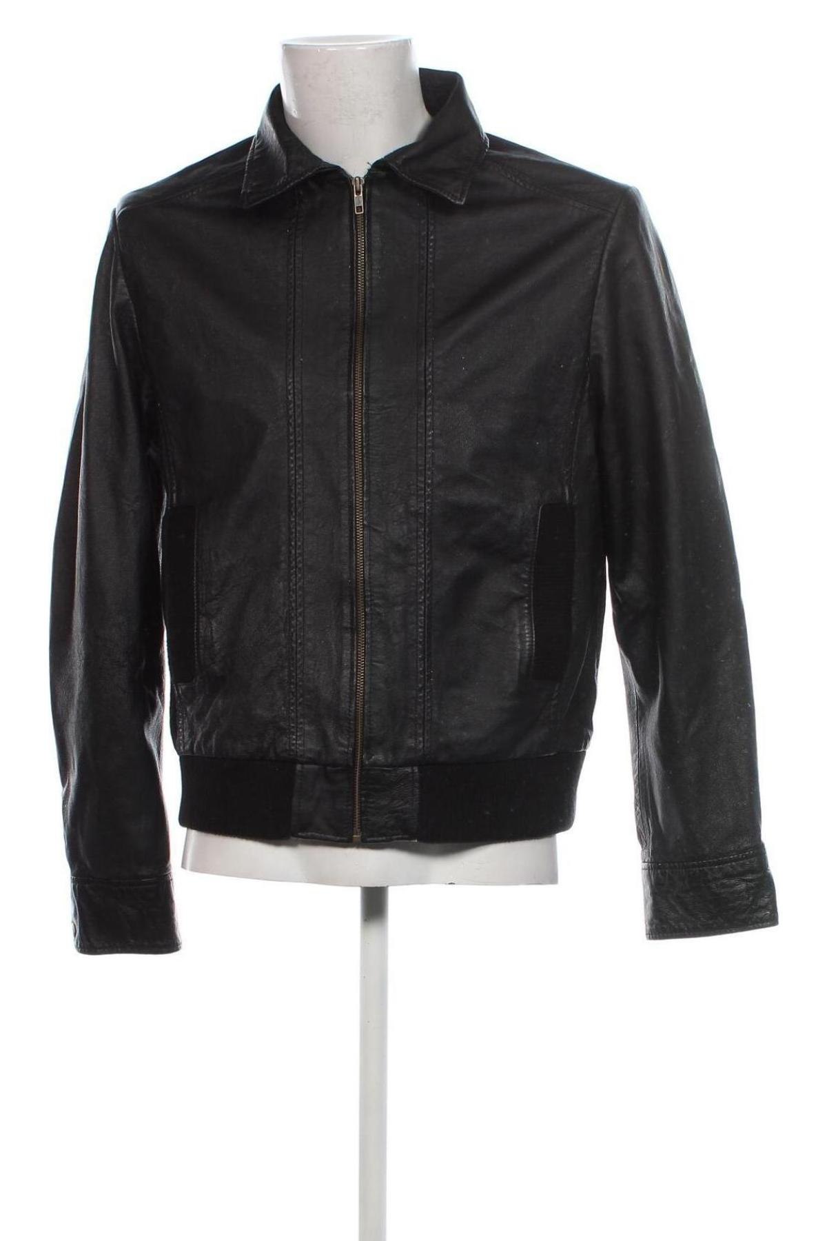 Herren Lederjacke H&M, Größe L, Farbe Schwarz, Preis 41,49 €