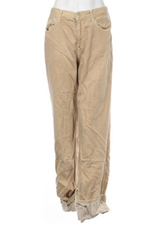 Damskie jeansy Zara, Rozmiar L, Kolor Beżowy, Cena 62,07 zł