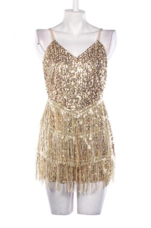 Дамски къс гащеризон Unbranded, Размер M, Цвят Златист, Цена 39,10 лв.