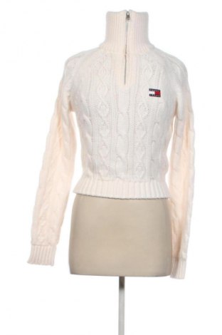Pulover de femei Tommy Jeans, Mărime XS, Culoare Ecru, Preț 492,99 Lei