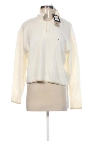 Pulover de femei Tommy Jeans, Mărime L, Culoare Ecru, Preț 285,99 Lei