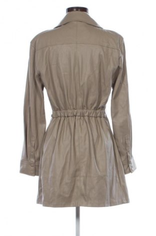 Дамско кожено палто Zara, Размер S, Цвят Бежов, Цена 172,90 лв.