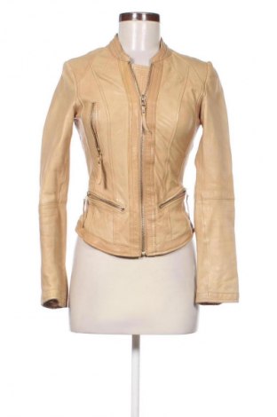 Damen Lederjacke Bershka, Größe M, Farbe Beige, Preis 34,99 €