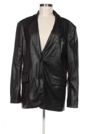 Geacă de piele pentru femei Bershka, Mărime M, Culoare Negru, Preț 137,99 Lei