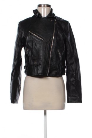 Γυναικείο δερμάτινο μπουφάν Bershka, Μέγεθος L, Χρώμα Μαύρο, Τιμή 42,99 €