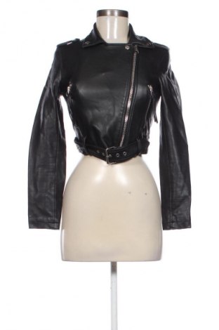 Dámska kožená bunda  Bershka, Veľkosť XS, Farba Čierna, Cena  19,95 €