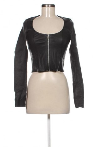 Дамско кожено яке H&M, Размер S, Цвят Черен, Цена 58,65 лв.