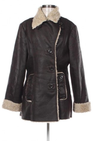 Geacă de piele pentru femei KappAhl, Mărime XL, Culoare Maro, Preț 338,00 Lei