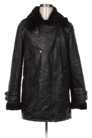 Дамско кожено яке Stradivarius, Размер L, Цвят Черен, Цена 68,99 лв.