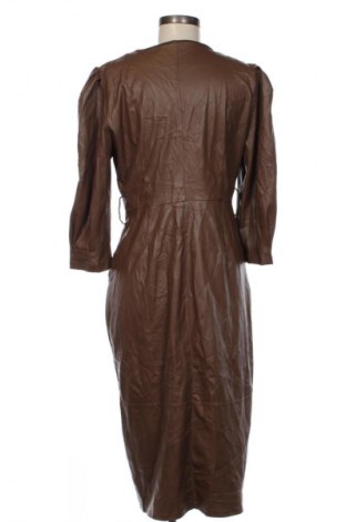 Дамско кожено яке Zara, Размер L, Цвят Кафяв, Цена 48,99 лв.