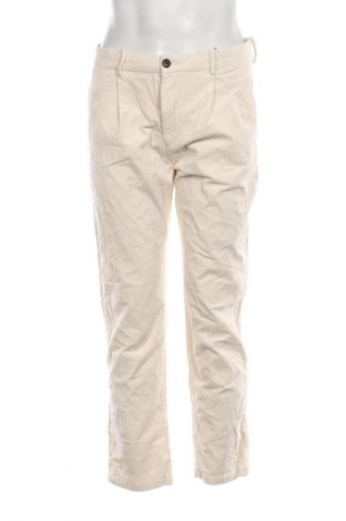 Pantaloni raiați de bărbați H&M, Mărime M, Culoare Ecru, Preț 40,99 Lei