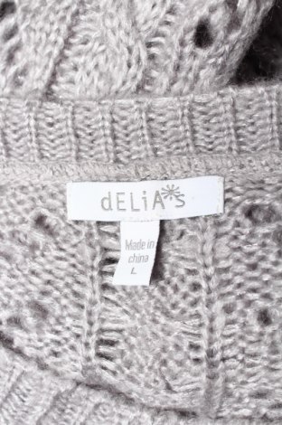 Дамски пуловер Delia*s, Размер L, Цвят Сив, Цена 9,00 лв.