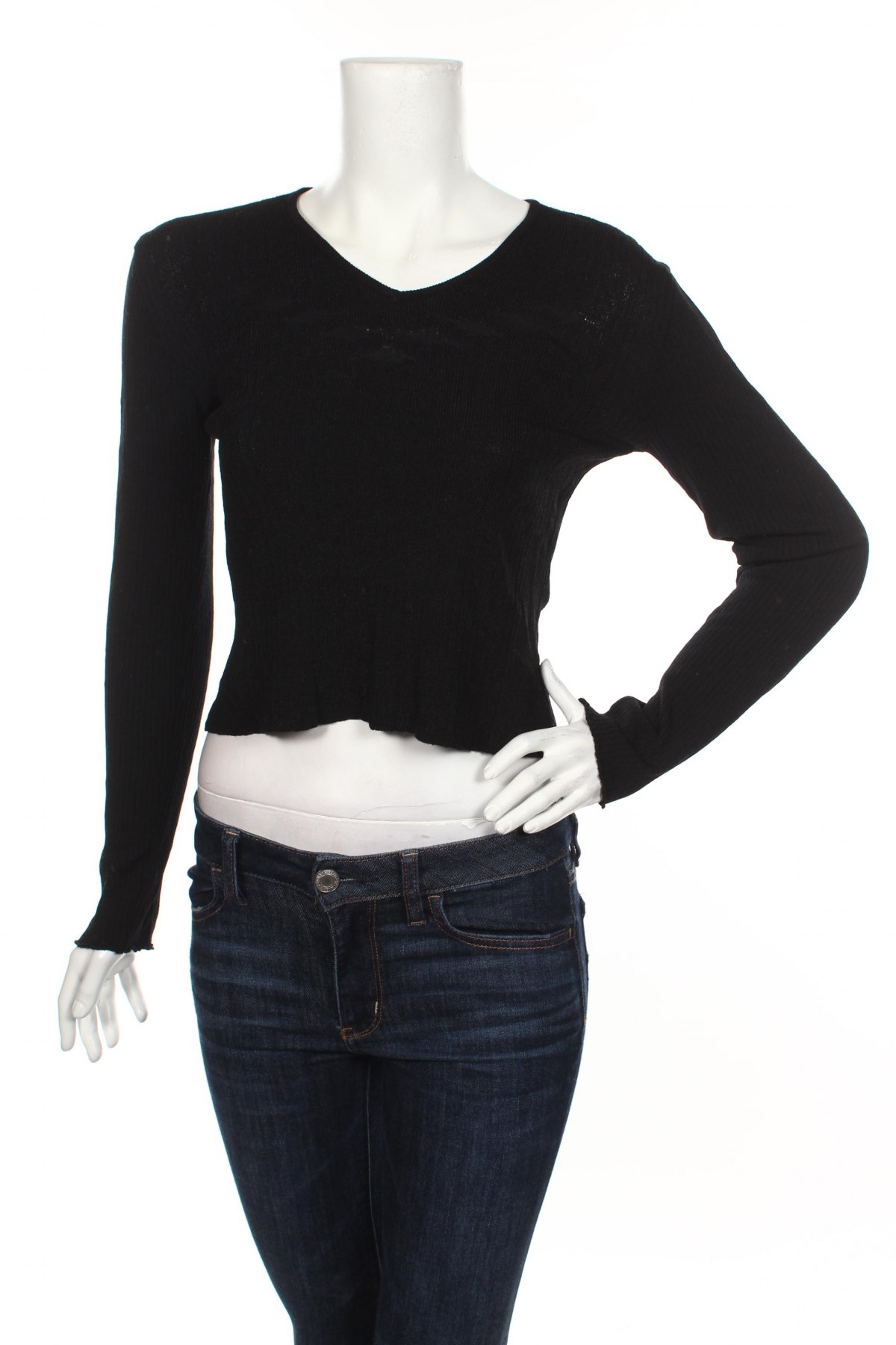 Дамски пуловер, Размер L, Цвят Черен, Цена 5,75 лв.