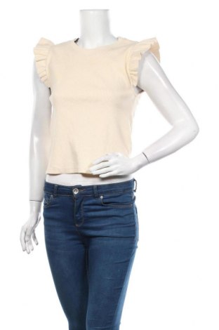 Damen Shirt Zara, Größe L, Farbe Beige, 98% Baumwolle, 2% Elastan, Preis 14,90 €