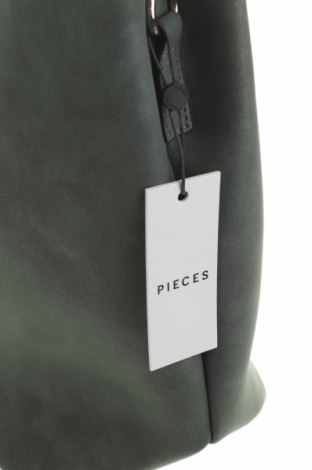 Дамска чанта Pieces, Цвят Зелен, Еко кожа, Цена 43,50 лв.