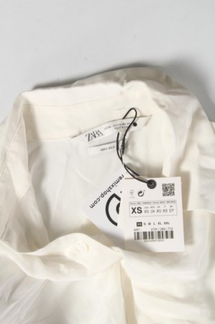 Cămașă de femei Zara, Mărime XS, Culoare Ecru, 100% mătase, Preț 416,94 Lei