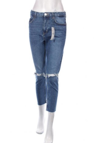 Damskie jeansy Zara, Rozmiar L, Kolor Niebieski, 99% bawełna, 1% elastyna, Cena 110,63 zł