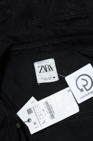 Дамски дънков гащеризон Zara, Размер L, Цвят Черен, 62% памук, 38% лиосел, Цена 74,25 лв.