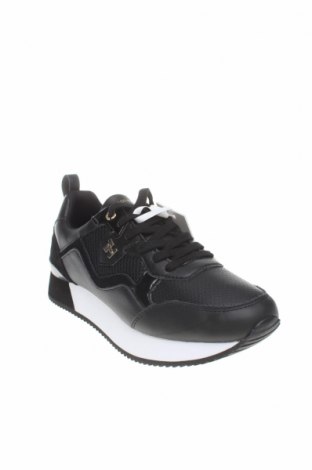 Дамски обувки Tommy Hilfiger, Размер 39, Цвят Черен, Естествена кожа, текстил, еко кожа, Цена 186,75 лв.