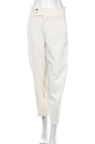 Дамски панталон Zara, Размер S, Цвят Екрю, 68% полиестер, 29% вискоза, 3% еластан, Цена 26,06 лв.
